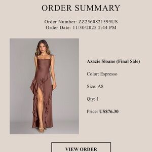 Azazie Asymmetrical Dress in Espresso